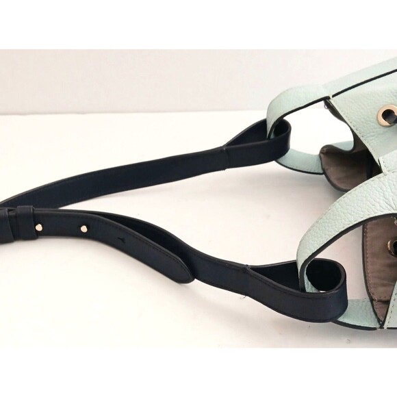 Kate Spade New York Grab Bucket Crossbody Lt Blue/Navy Pebbled Leather - Picture 4 of 15